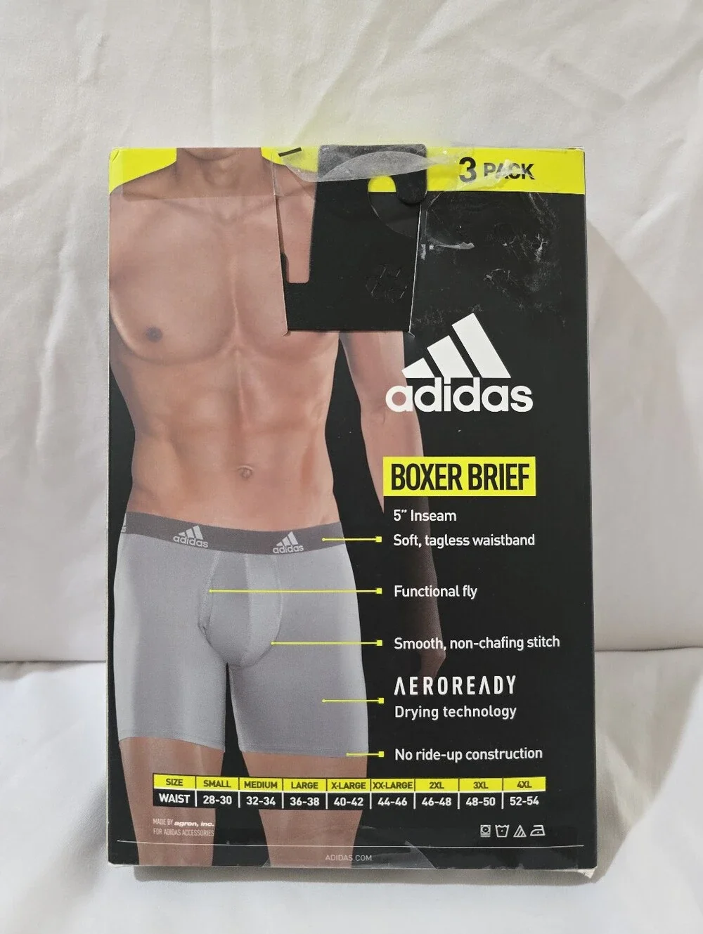 NWT Adidas Men 3 Pack Boxer Brief Quick Dry Performance Tagless 5